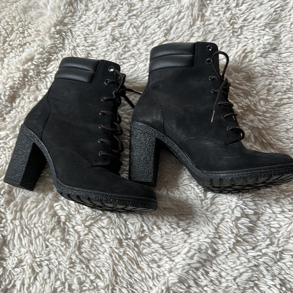 COPY - Timberland Tillston Lace up High Heel Booties Black Size 7.5 - Picture 6 of 11